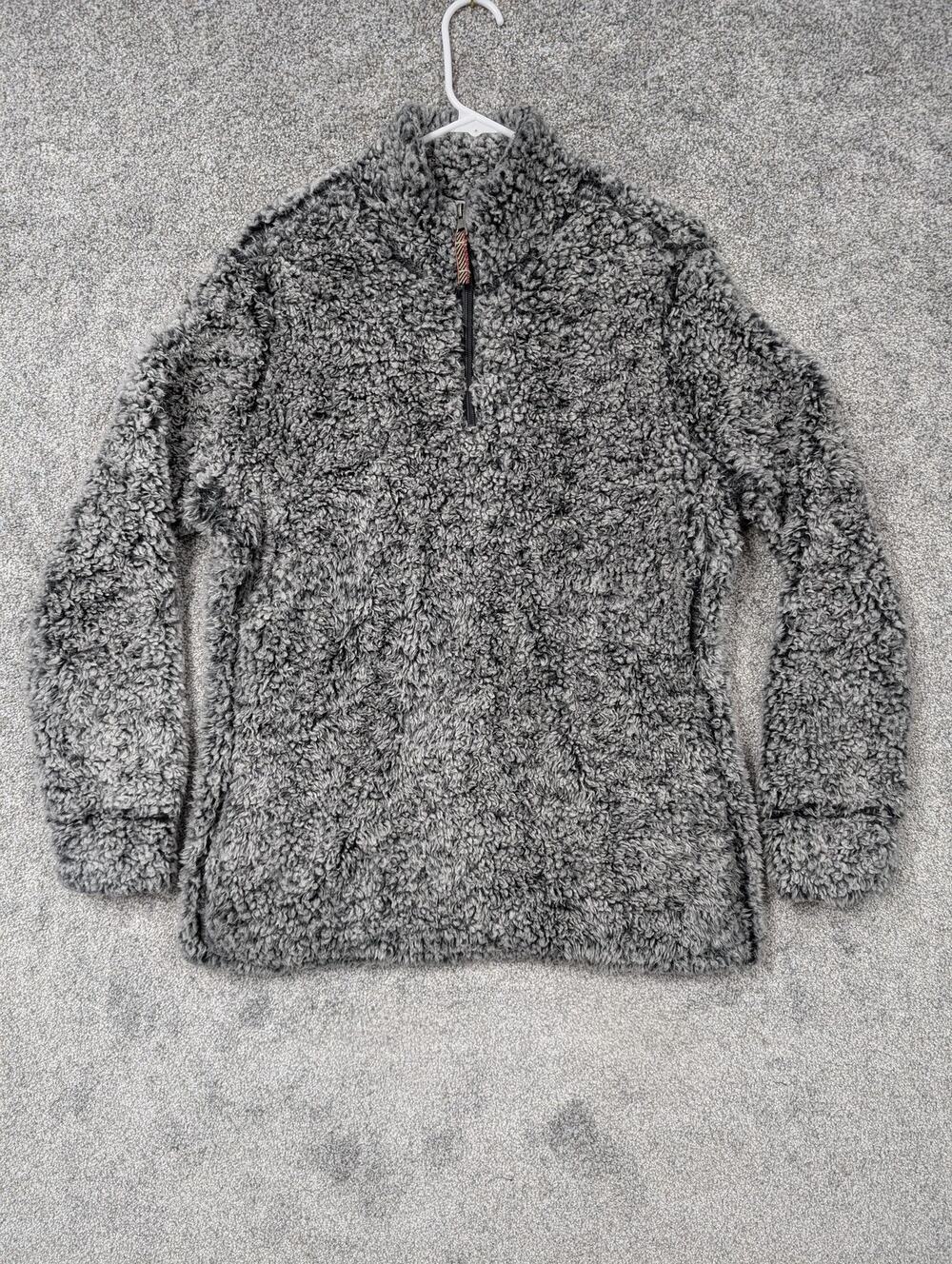 Weatherproof Vintage Jacket L Gray Sherpa Fleece 1/4 Zip Cozy Outdoor Athleisure